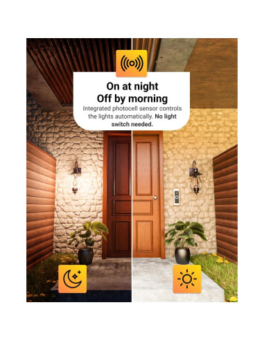 Bombilla LED Exterior Sunco ST64 Dusk to Dawn 7W 2700K 2 Pzas