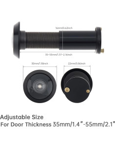 Mirador de Puerta HOJLKLD 200 Grados Latón Sólido Negro 2