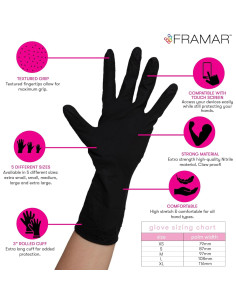 Guantes desechables de nitrilo FRAMAR negros - Extra pequeño - 100 unidades 2