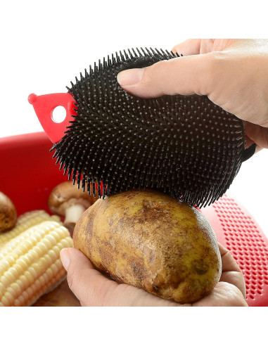 Cepillo de Silicona Norpro Erizo Doble Cara 14x9 cm