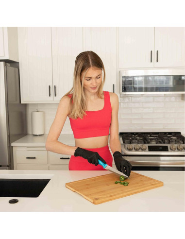 Guantes desechables de nitrilo FRAMAR negros - Extra pequeño - 100 unidades