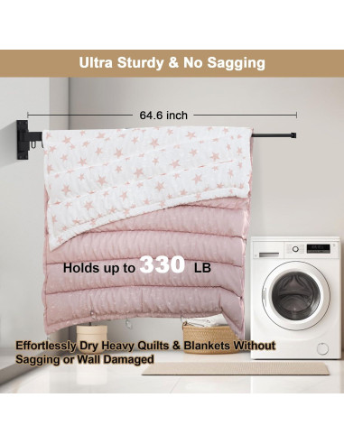 Perchero Plegable Bakala para Secar Ropa Montado en Pared 149.68kg