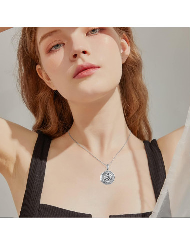 Collar Locket Celta 925 Plata Esterlina con Cadena 50.8 cm