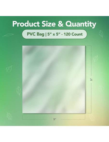 Bolsas de Envoltura Térmica PVC 5x5" - 120 Unidades