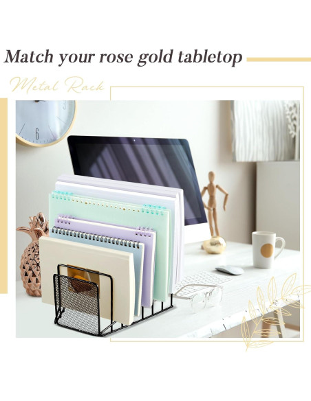 Organizador de Archivos de Metal Chivertion 2 Pcs 7 Ranuras Negro