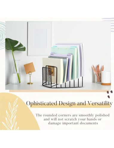 Organizador de Archivos de Metal Chivertion 2 Pcs 7 Ranuras Negro