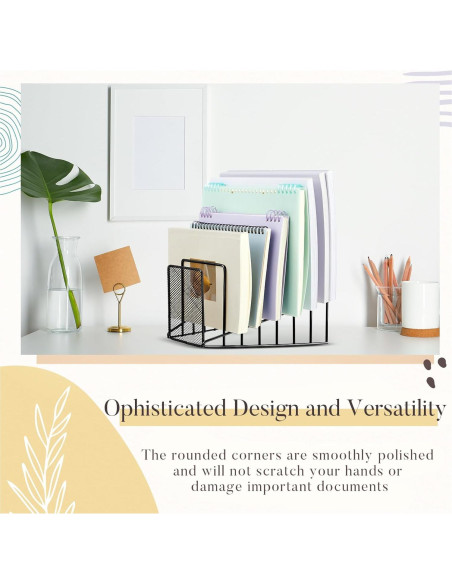 Organizador de Archivos de Metal Chivertion 2 Pcs 7 Ranuras Negro