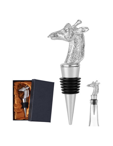 Tapones de vino Jirafa de silicona reutilizables - Set de 2