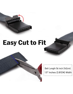 Cinturón de Lona Ajustable Mile High Life hasta 132 cm Negro 2