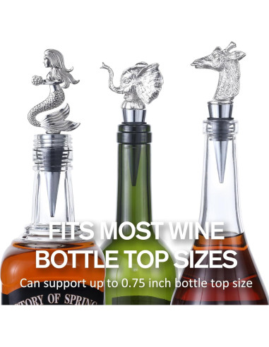 Tapones de vino Jirafa de silicona reutilizables - Set de 2