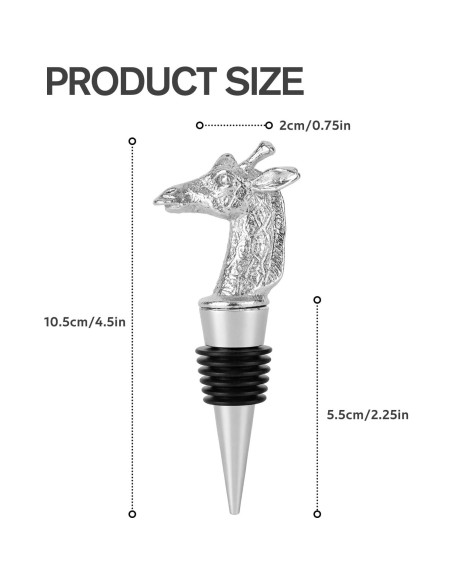 Tapones de vino Jirafa de silicona reutilizables - Set de 2 Tapones de vino Jirafa de silicona reutilizables - Set de 2
