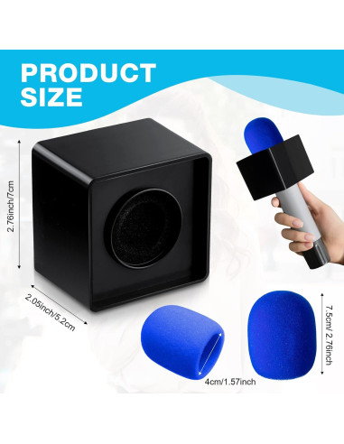 Estación de Bandera de Micrófono Negra + 10 Cubiertas de Espuma