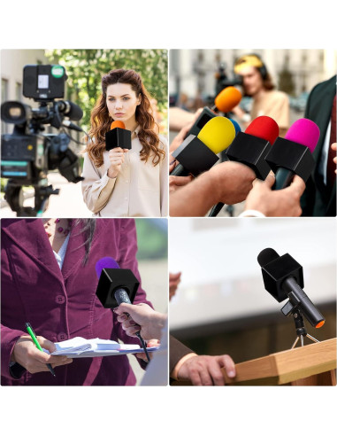 Estación de Bandera de Micrófono Negra + 10 Cubiertas de Espuma