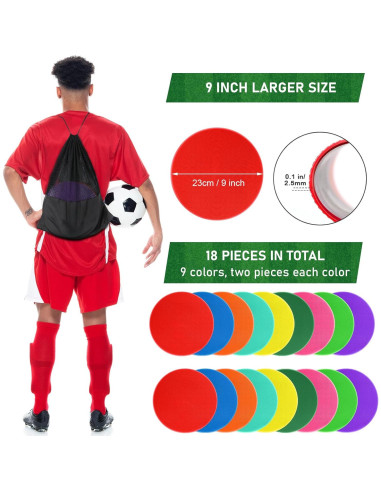 Marcadores de Puntos de Poliéster ZIECE 18 Pcs 23 cm Antideslizantes