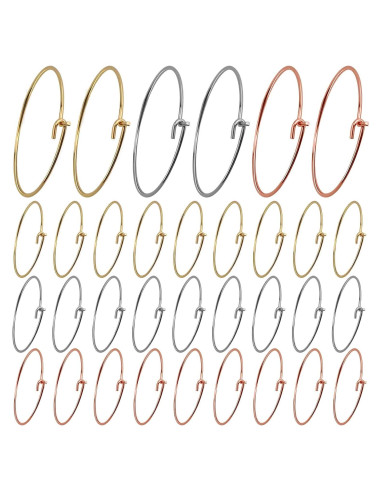 Aylifu 60 Anillos de Encanto para Copas de Vino 25mm Acero Inoxidable