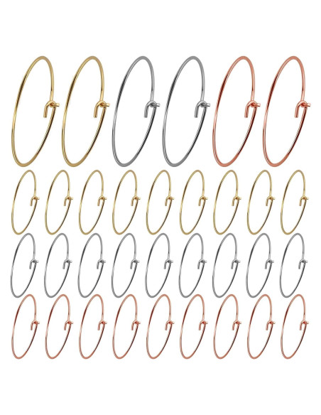 Aylifu 60 Anillos de Encanto para Copas de Vino 25mm Acero Inoxidable