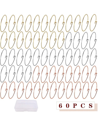 Aylifu 60 Anillos de Encanto para Copas de Vino 25mm Acero Inoxidable