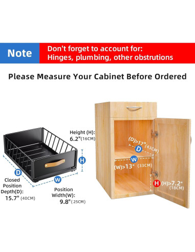 Organizador Extraíble Kitstorack para Gabinete 24.9x39.9cm Negro