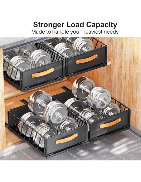 Organizador Extraíble Kitstorack para Gabinete 24.9x39.9cm Negro