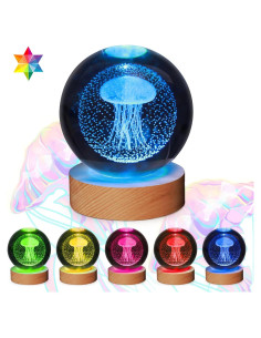 Lámpara 3D Medusa YAZJIWAN 8 cm Cambio de Color LED