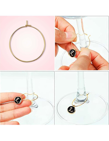 Aylifu 60 Anillos de Encanto para Copas de Vino 25mm Acero Inoxidable