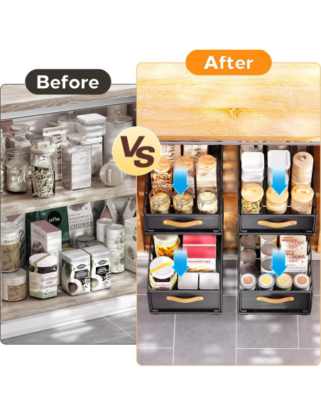 Organizador Extraíble Kitstorack para Gabinete 24.9x39.9cm Negro