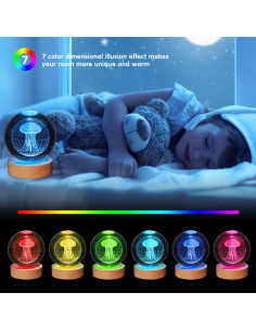 Lámpara 3D Medusa YAZJIWAN 8 cm Cambio de Color LED 2