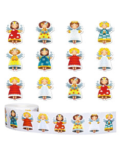 Rollo de 1000 Pegatinas de Ángel Navideñas Whaline 3.81 cm