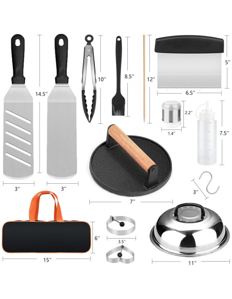 Set de Accesorios para Parrilla Blackstone 122 Pzs Acero Inoxidable