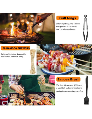 Set de Accesorios para Parrilla Blackstone 122 Pzs Acero Inoxidable