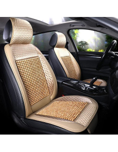 Cubierta de Asiento de Coche Blueshyhall de Perlas de Madera Beige 2