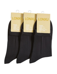 Calcetines de seda para hombres Lonxu - 3 o 5 pares negros