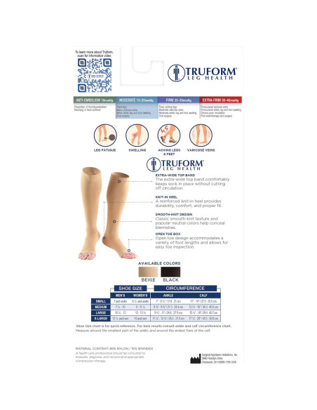 Medias de Compresión Truform 0875 Unisex 15-20 mmHg Beige Pequeño