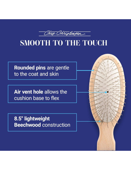 Cepillo Ovalado para Perros Chris Christensen 20 mm, Madera de Haya