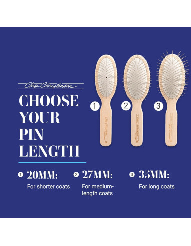 Cepillo Ovalado para Perros Chris Christensen 20 mm, Madera de Haya
