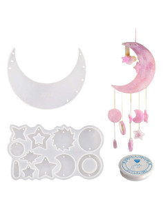 Moldes de Resina WOOPSOO para Campanas de Viento - Luna y Estrellas