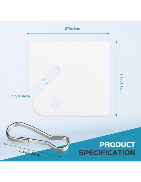 60 Etiquetas de Llave Ranuradas Koorito con Ganchos de Metal