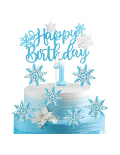 Vela de Cumpleaños Frozen 1 Azul - Adorno Pastel Niños