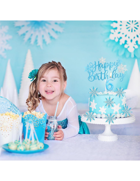 Vela de Cumpleaños Frozen 1 Azul - Adorno Pastel Niños