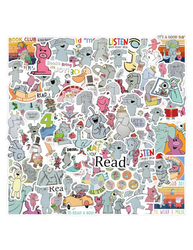 120 Calcomanías Impermeables YUYIYULE Elefante Caricatura