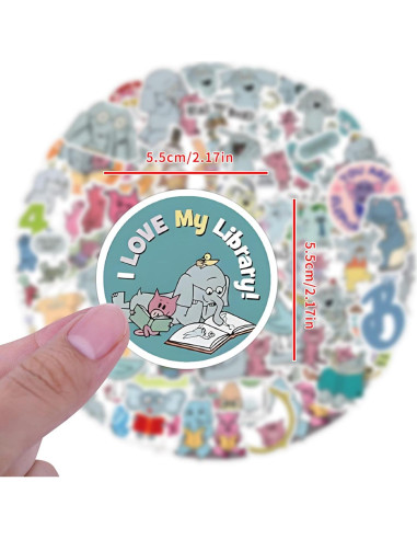 120 Calcomanías Impermeables YUYIYULE Elefante Caricatura