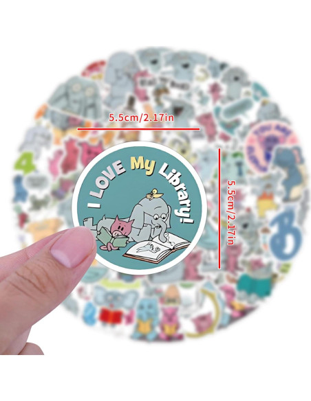 120 Calcomanías Impermeables YUYIYULE Elefante Caricatura