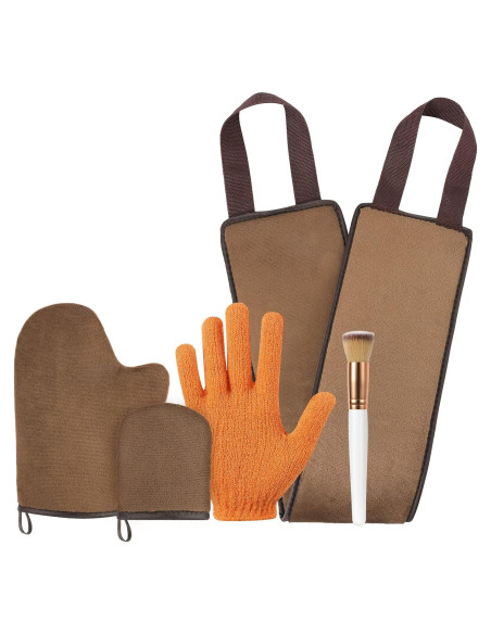 Kit de Mitones de Autotanning Luxspire 5 Piezas Exfoliante