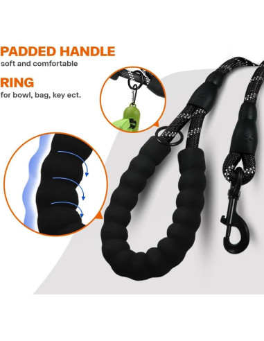 Correa para Perros Taglory 1.2m Reflectante con Mango Acolchado