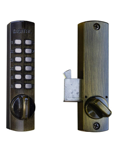 Cerradura Digital LockeyUSA C-150AB Perno Gancho Bronce Antiguo