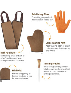 Kit de Mitones de Autotanning Luxspire 5 Piezas Exfoliante 2