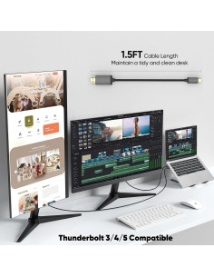 Cable USB C a HDMI 4K 1.5FT Vorothin - Compatible Thunderbolt 2