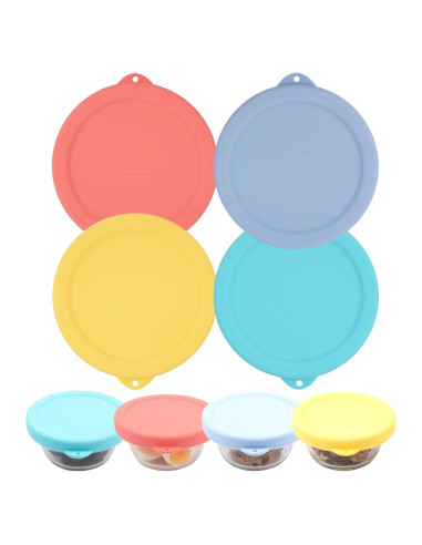 4 Tapas de Silicona Viotiin para Tazas de Cristal 6oz