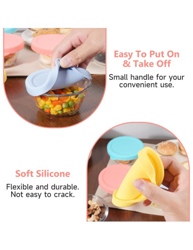 4 Tapas de Silicona Viotiin para Tazas de Cristal 6oz