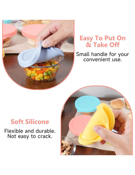 4 Tapas de Silicona Viotiin para Tazas de Cristal 6oz 4 Tapas de Silicona Viotiin para Tazas de Cristal 6oz